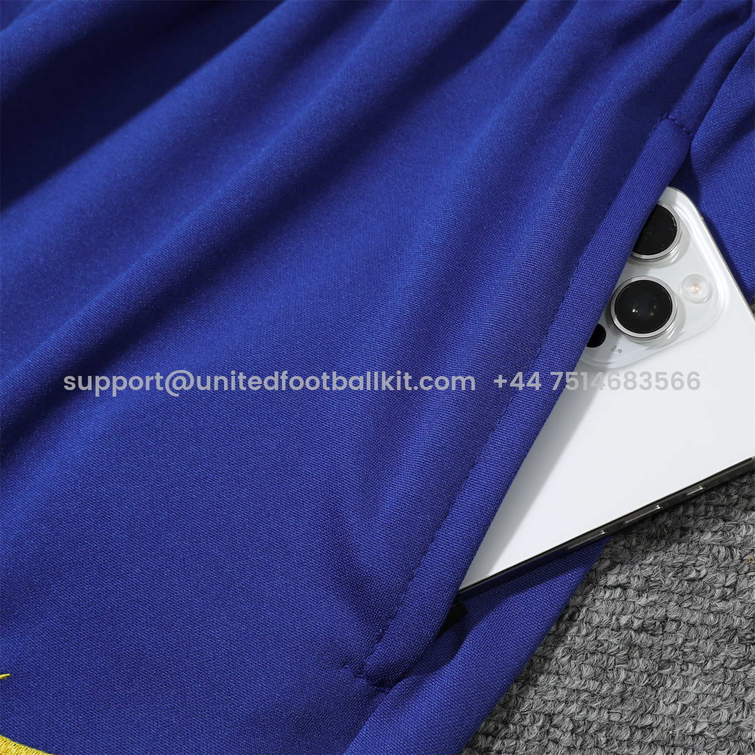 Unitedfootballkit.com | Brazil 25-26 POLO Short-Sleeve Training Set - Blue Top and Pants -Customize Name, Number and Patch | Worldwide Shipping
