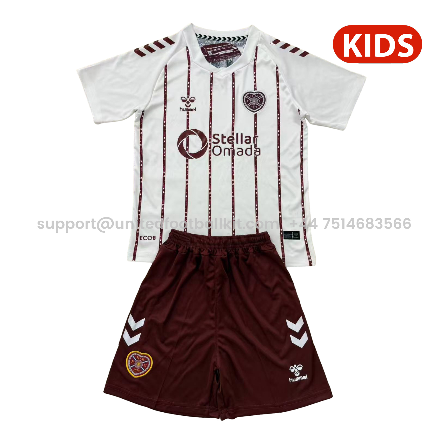 Unitedfootballkit.com | Hearts Heart of Midlothian 25-26 Away Kids Kit -Customize Name, Number and Patch | Worldwide Shipping
