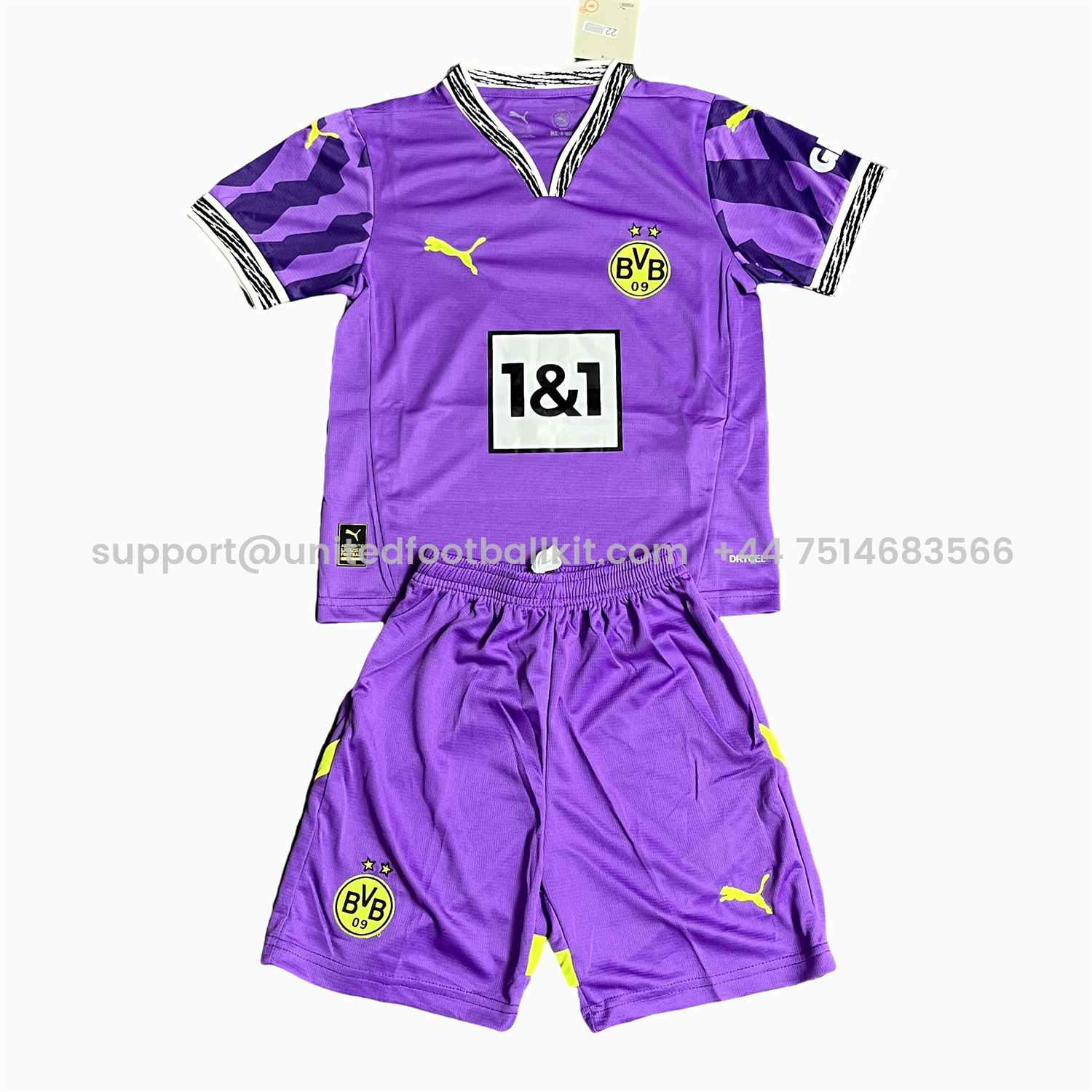 Unitedfootballkit.com | Dortmund 24-25 Purple Goalkeeper Special Edition Kids Kit -Customize Name, Number and Patch | Worldwide Shipping