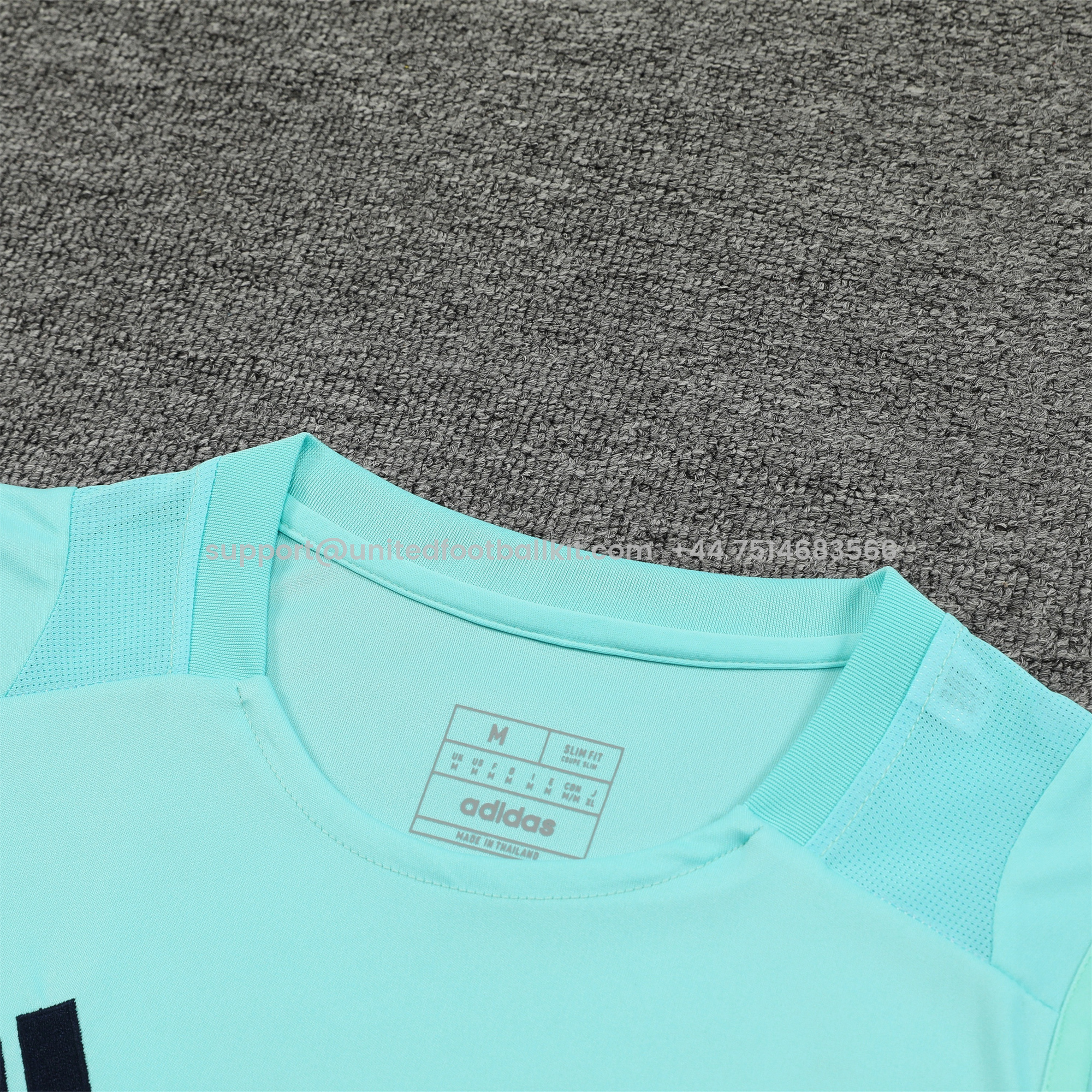 Unitedfootballkit.com | Real Madrid 24-25 Vest Training Set - Light Green Vest & Deep Blue Shorts -Customize Name, Number and Patch | Worldwide Shipping