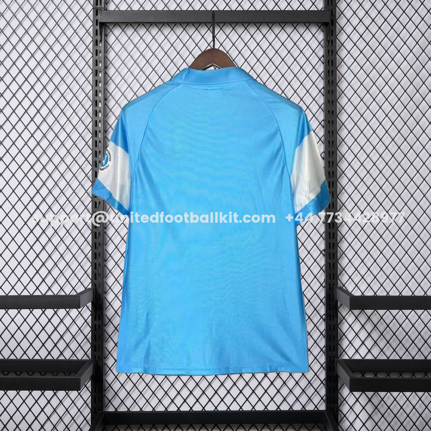 Unitedfootballkit.com | Retro Napoli 1990-91 Home 2 Sky Blue And White Jersey -Customize Name, Number and Patch | Worldwide Shipping