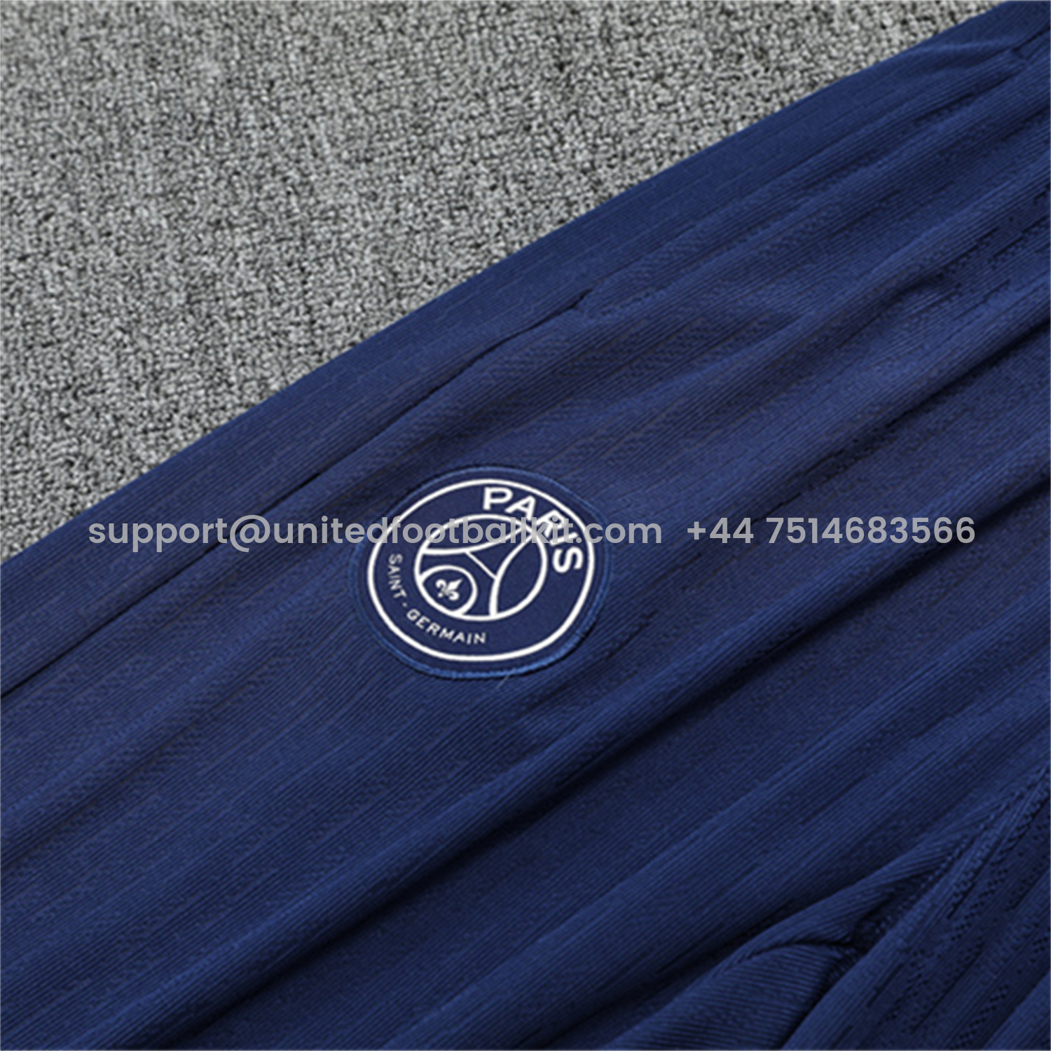 Unitedfootballkit.com | Paris Saint-Germain PSG 25-26 Kid Long Sleeves Training Set - Royal Blue Top & Royal Blue Pants -Customize Name, Number and Patch | Worldwide Shipping