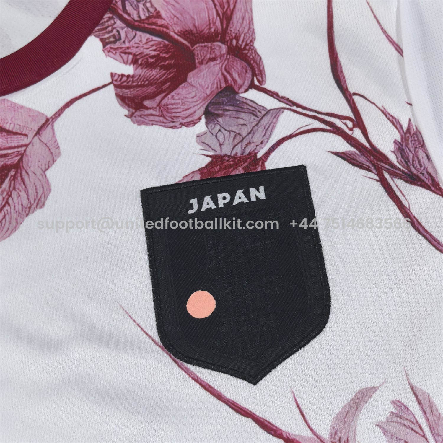 Unitedfootballkit.com | Japan 25-26 Red Flowers White Jersey - Fans Version -Customize Name, Number and Patch | Worldwide Shipping