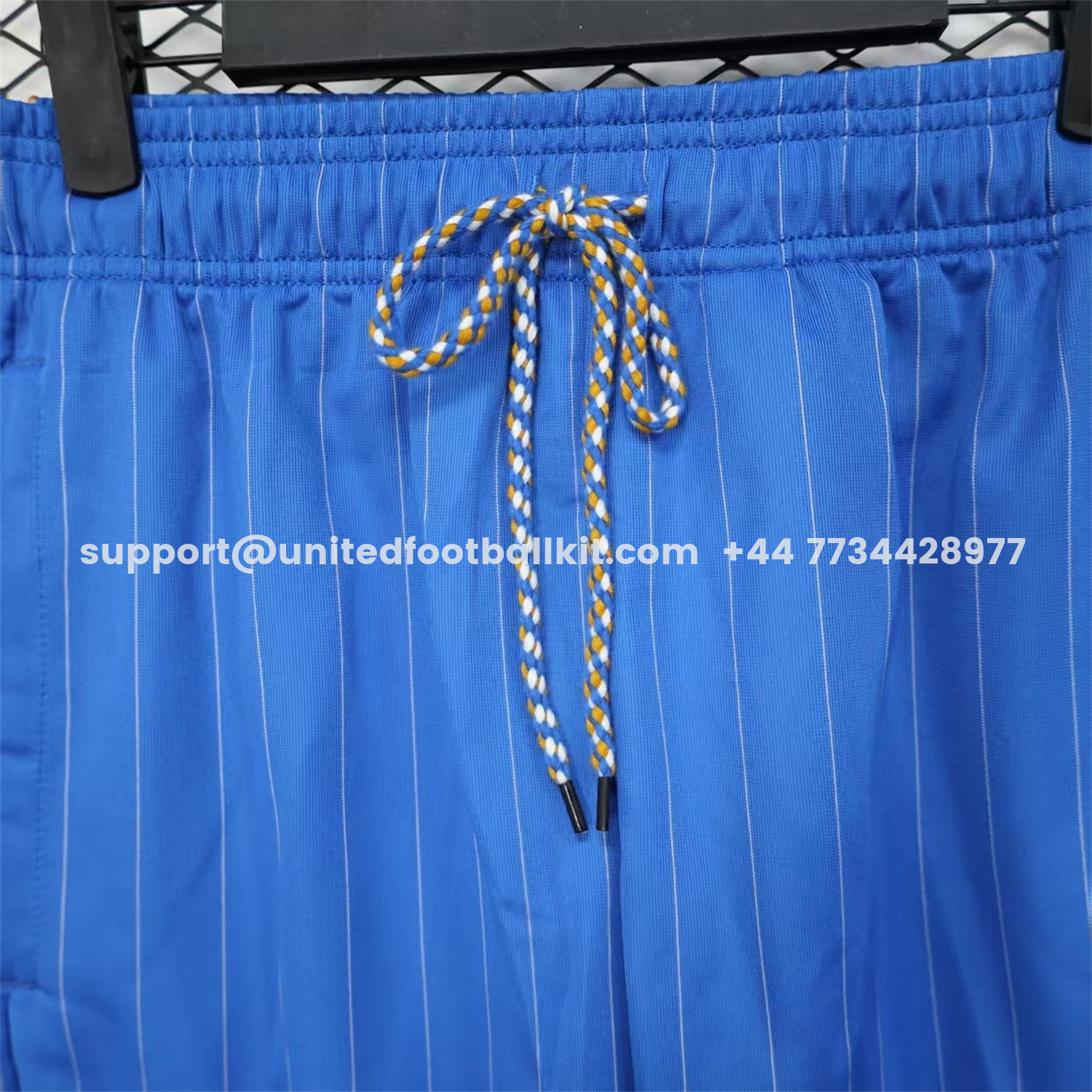 Unitedfootballkit.com | Real Madrid 25-26 Trefoil Blue Travel Shorts - Player Version -Customize Name, Number and Patch | Worldwide Shipping