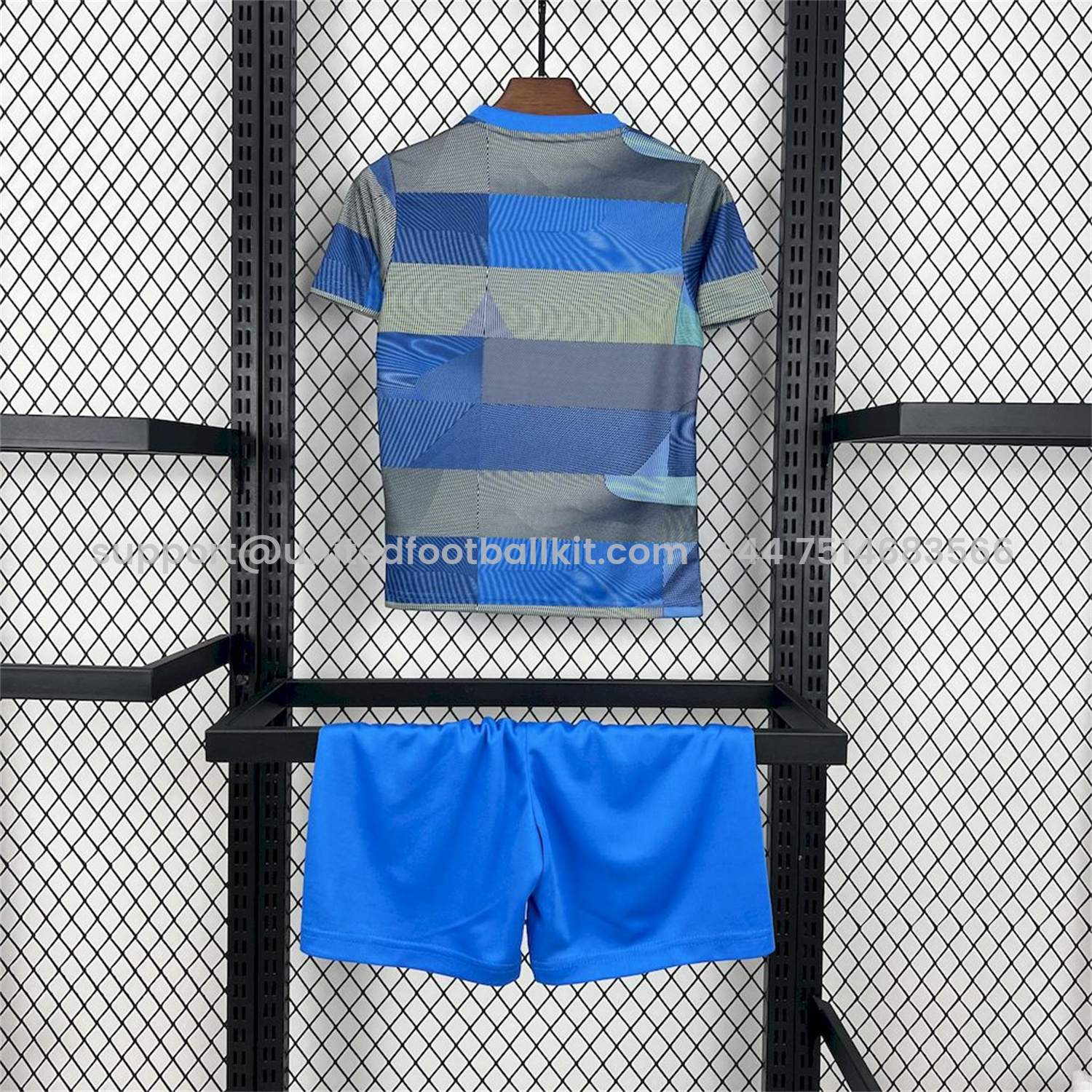 Unitedfootballkit.com | Real Madrid 25-26 Blue Pre-Match Traning Kids Kit -Customize Name, Number and Patch | Worldwide Shipping