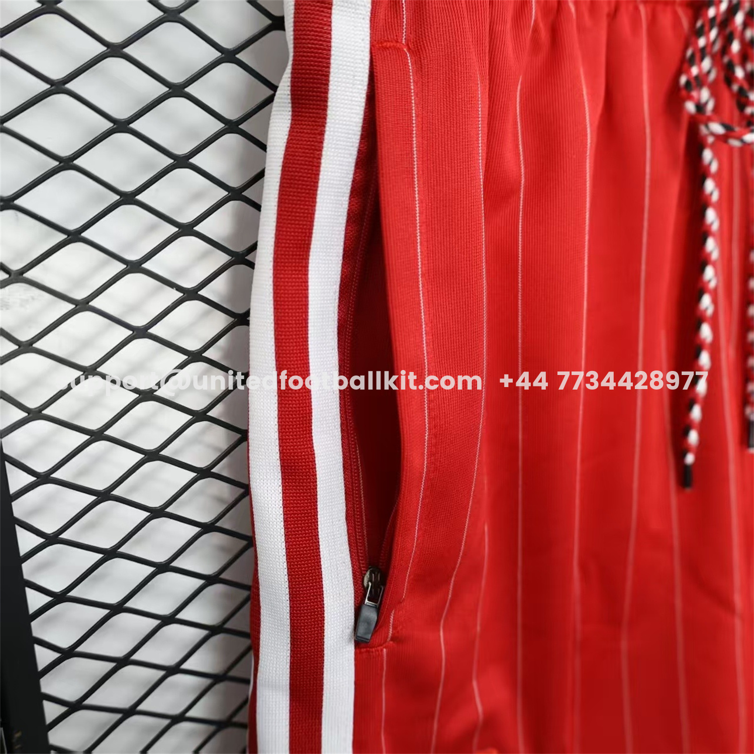 Unitedfootballkit.com | Manchester United 25-26 Trefoil Red Travel Shorts - Player Version -Customize Name, Number and Patch | Worldwide Shipping