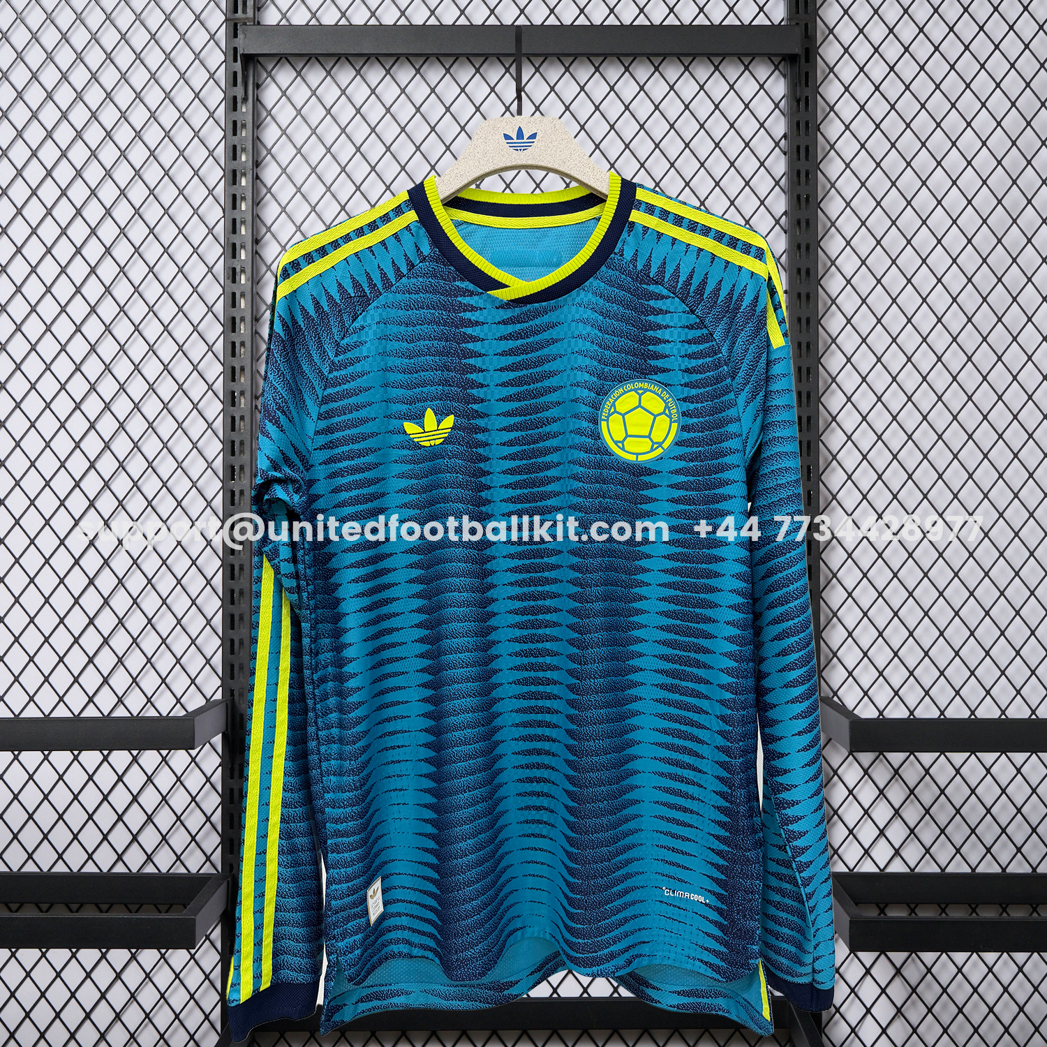 Unitedfootballkit.com | Colombia 2026 Away Blue Long Sleeves Jersey - Fans Version -Customize Name, Number and Patch | Worldwide Shipping