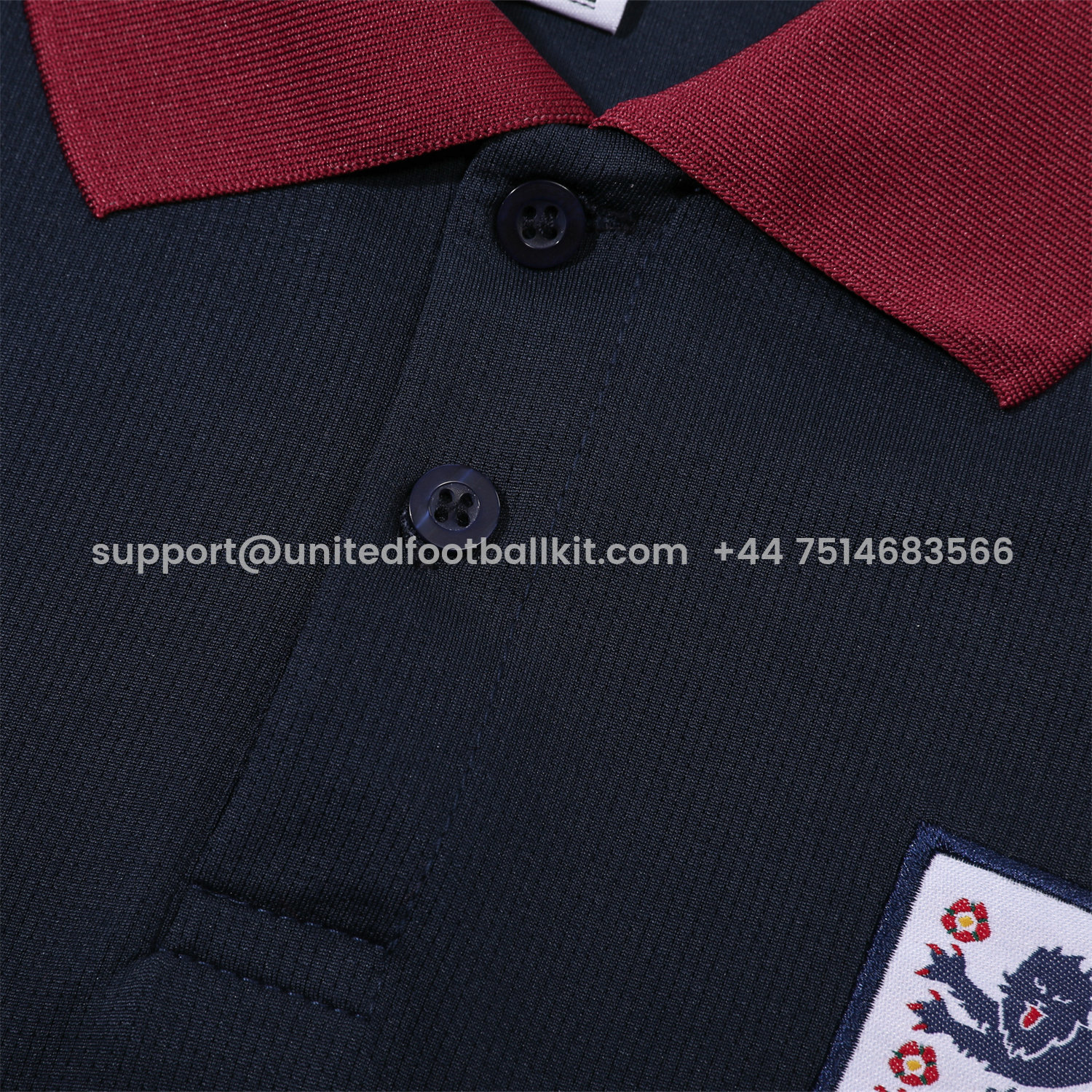 Unitedfootballkit.com | England 25-26 POLO Short-Sleeve Training Set - Deep Blue Top and Pants -Customize Name, Number and Patch | Worldwide Shipping