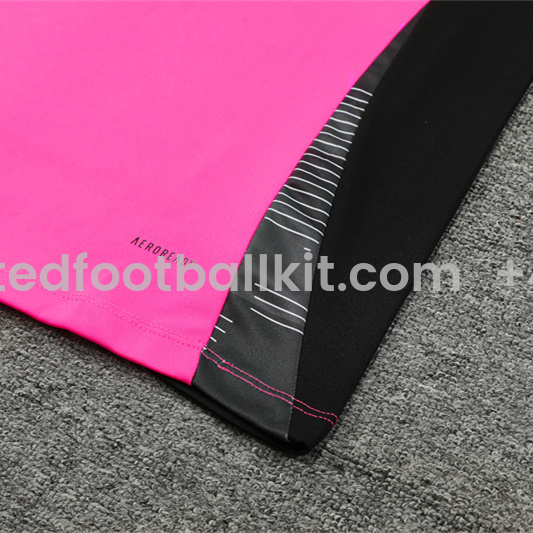 Unitedfootballkit.com | Real Madrid 24-25 Long Sleeve Training Set - Rose Red -Customize Name, Number and Patch | Worldwide Shipping