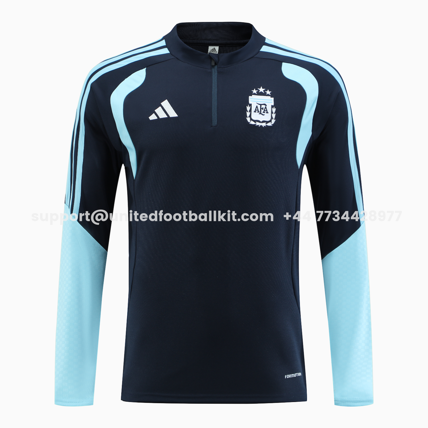 Unitedfootballkit.com | Argentina 2026 Kids Long Sleeve Training Set - Blue Black Top & Pants -Customize Name, Number and Patch | Worldwide Shipping