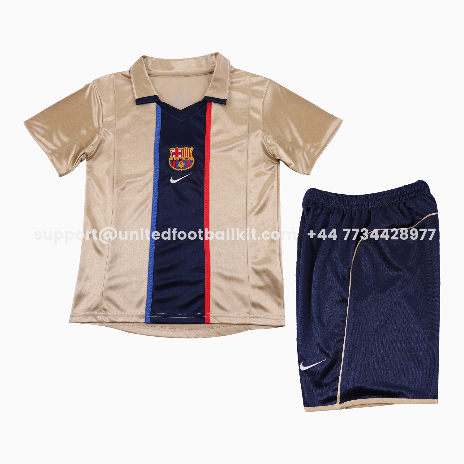 Unitedfootballkit.com | Retro Barcelona 2001-02 Away Kids Kit -Customize Name, Number and Patch | Worldwide Shipping