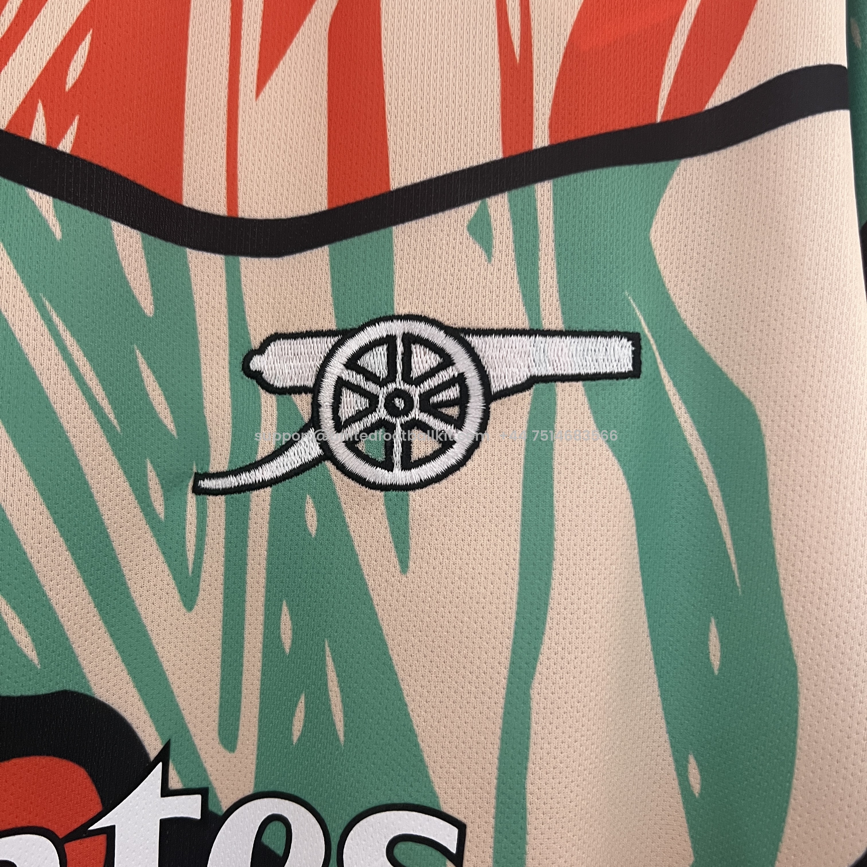 Unitedfootballkit.com | Arsenal 24-25 Red Green Pre-match Jersey - Fans Version -Customize Name, Number and Patch | Worldwide Shipping