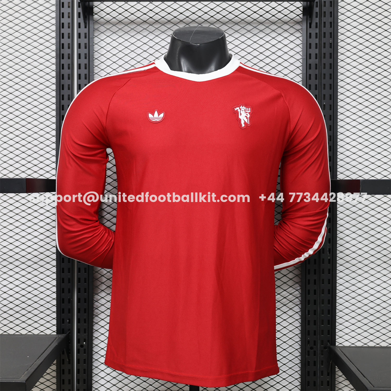 Unitedfootballkit.com | Manchester United 26-27 Red Casual Long Sleeves Jersey - Player Version -Customize Name, Number and Patch | Worldwide Shipping