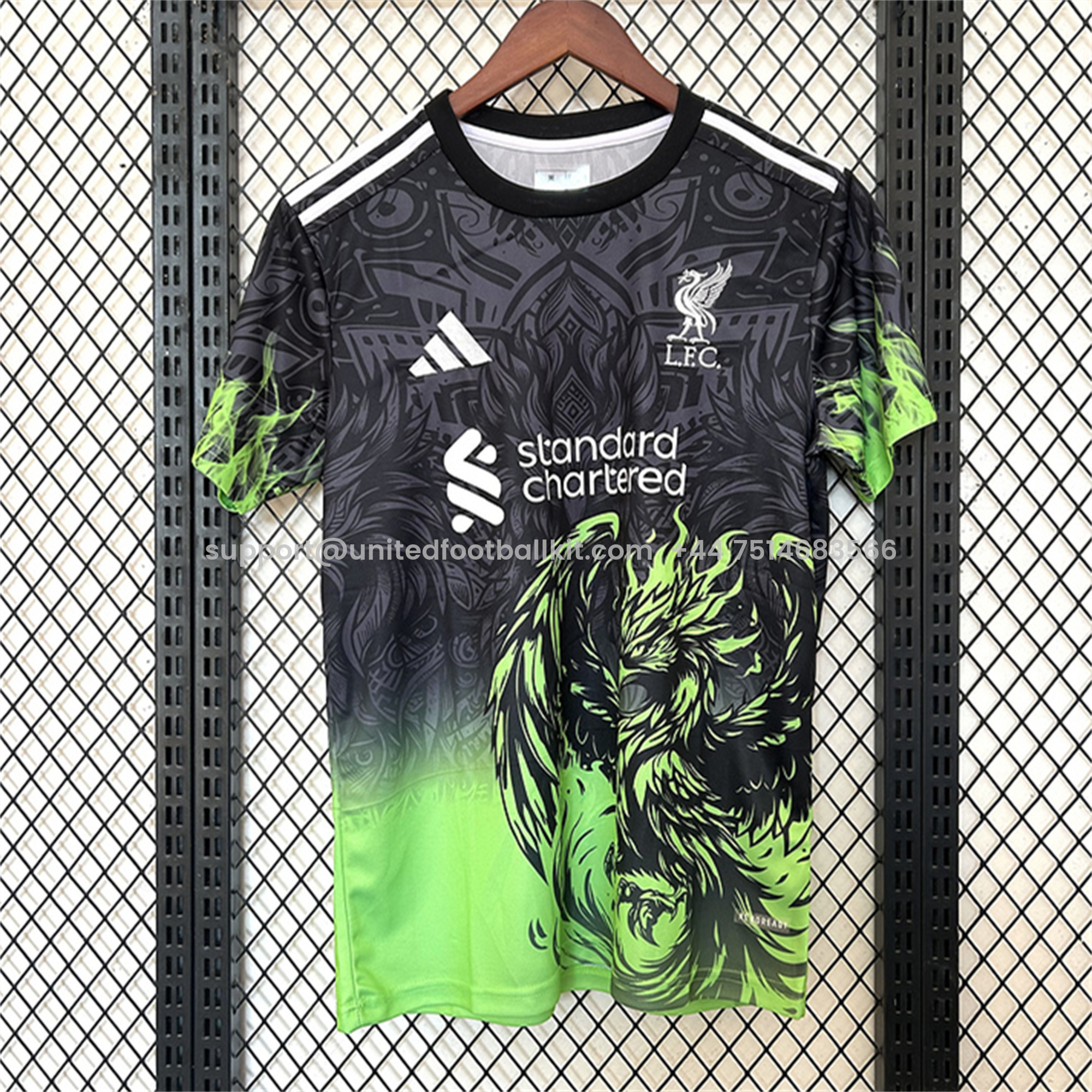 Unitedfootballkit.com | Liver.pool 24-25 Green Fire Phoenix Special Edition Jersey - Fans Version -Customize Name, Number and Patch | Worldwide Shipping