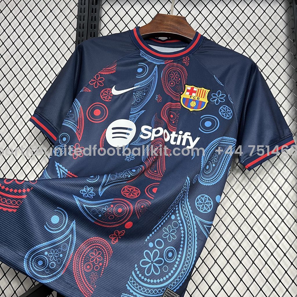 Unitedfootballkit.com | Barcelona 24-25 Blue Speical Jersey - Fans Version -Customize Name, Number and Patch | Worldwide Shipping