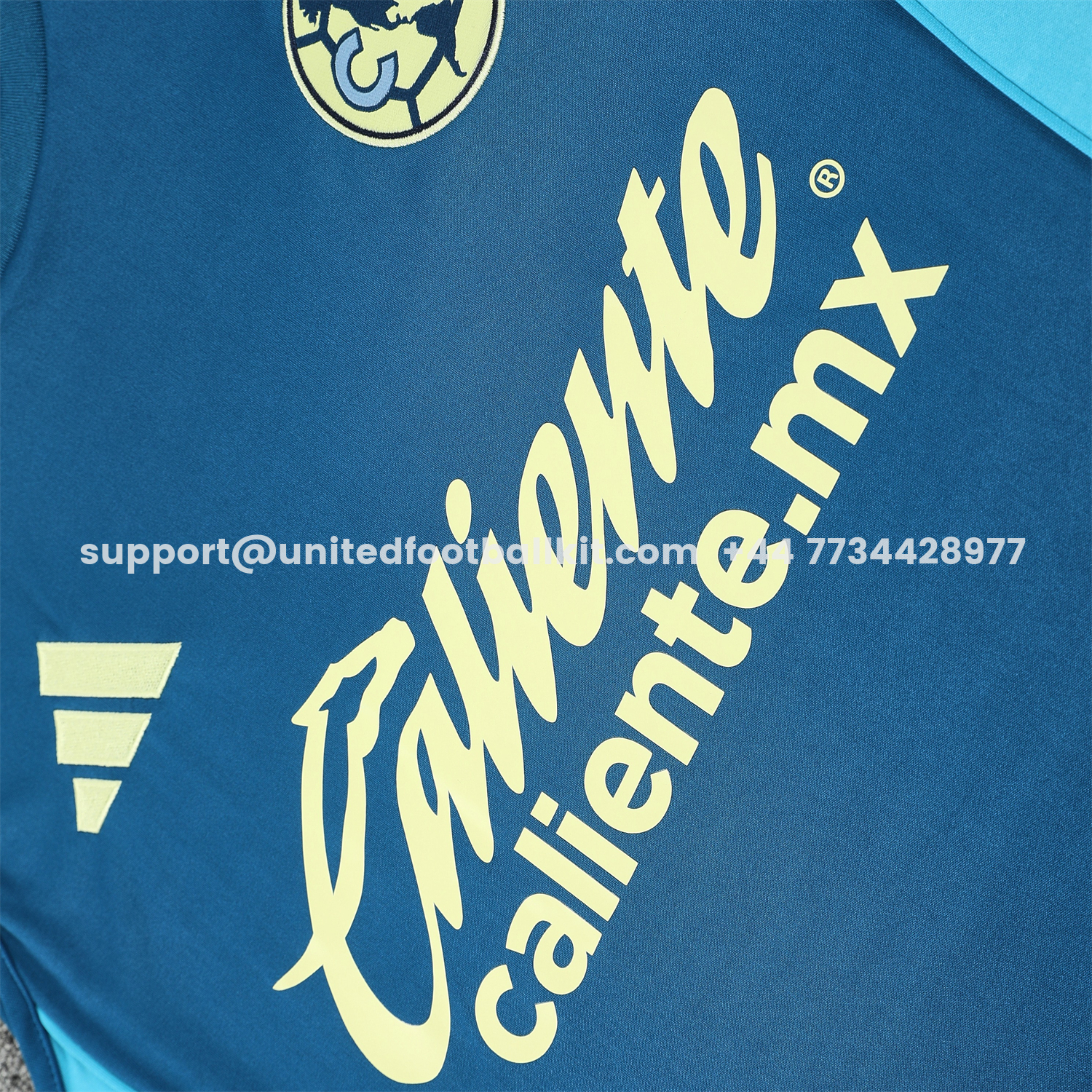 Unitedfootballkit.com | Club América 25-26 Short-Sleeve Training Set - Royal Blue With Light Blue Accents Top & Pants -Customize Name, Number and Patch | Worldwide Shipping