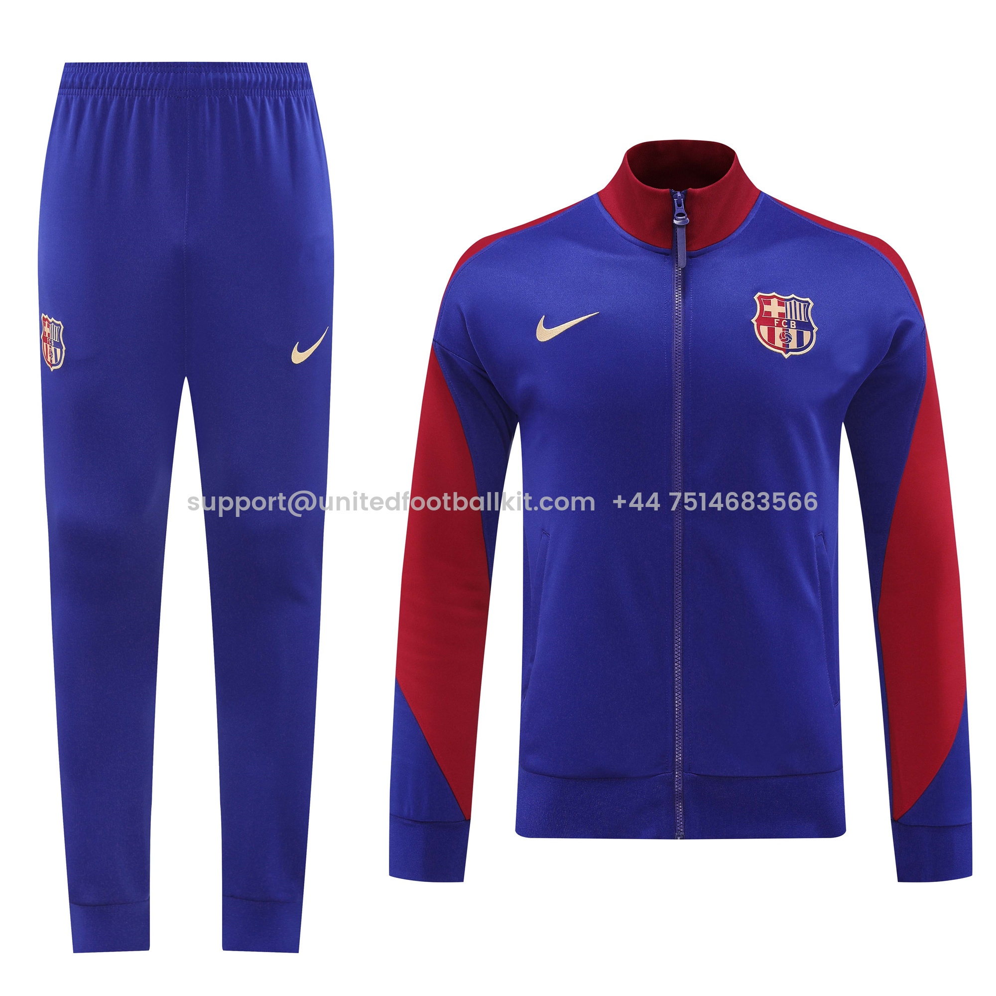 Unitedfootballkit.com | Barcelona 24-25 Jacket Training Tracksuit - Blue & Red -Customize Name, Number and Patch | Worldwide Shipping