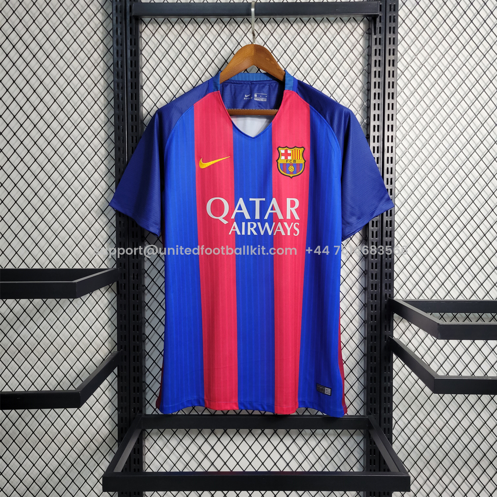 Unitedfootballkit.com | Retro Barcelona 16-17 Home Stadium Jersey -Customize Name, Number and Patch | Worldwide Shipping