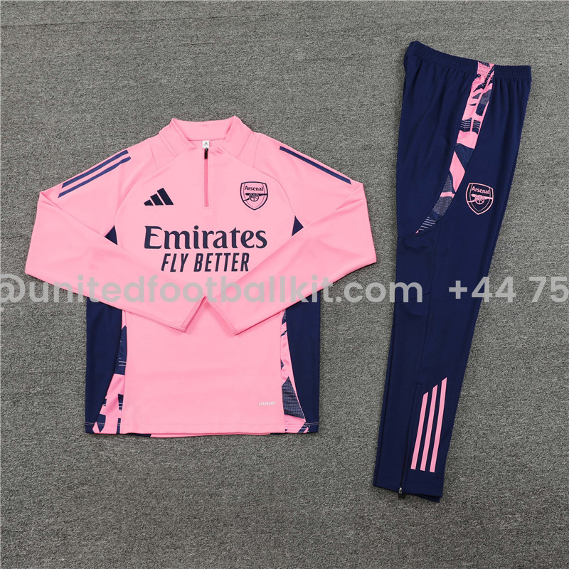 Unitedfootballkit.com | Arsenal 24-25 Long Sleeve Training Set - Pink -Customize Name, Number and Patch | Worldwide Shipping