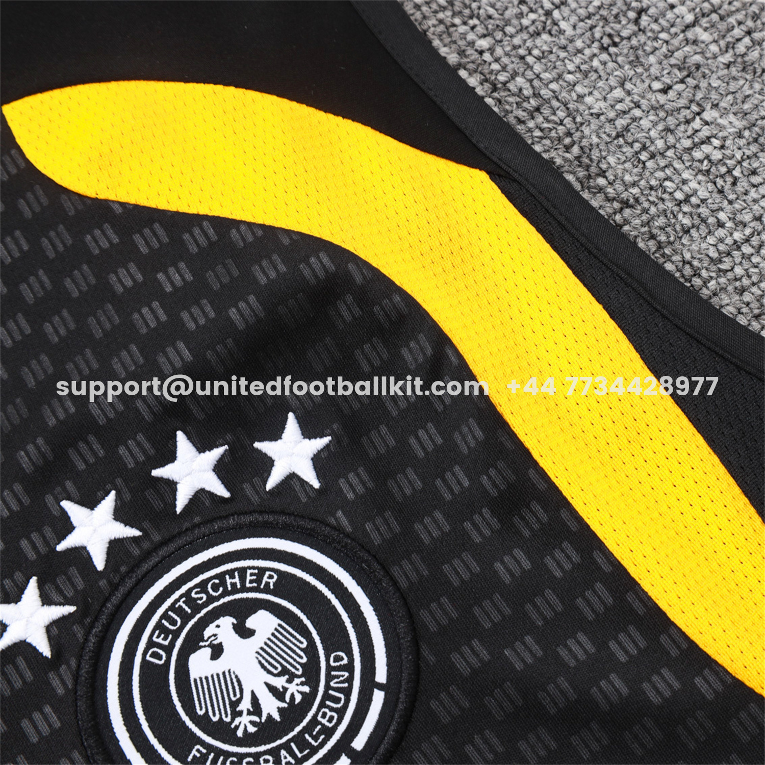 Unitedfootballkit.com | Germany 2026 Vest Training Set - Black Vest and Black Shorts -Customize Name, Number and Patch | Worldwide Shipping