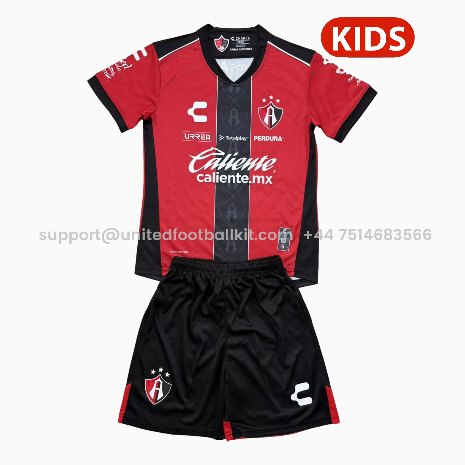 Unitedfootballkit.com | Atlas 25-26 Home Red Kids Kit -Customize Name, Number and Patch | Worldwide Shipping