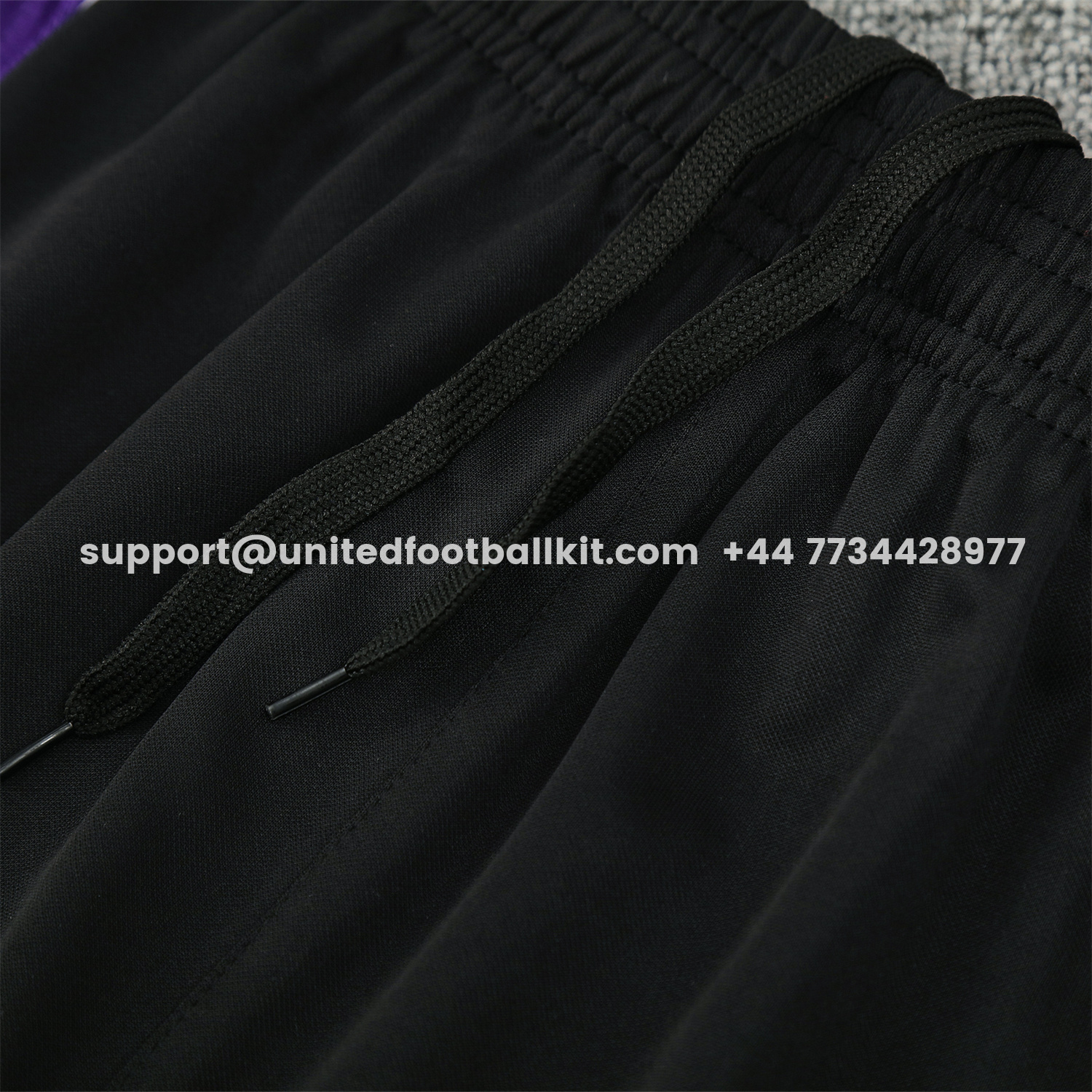 Unitedfootballkit.com | Real Madrid 25-26 Short-Sleeve Training Set - Blue Edge Black Top & Black Shorts -Customize Name, Number and Patch | Worldwide Shipping