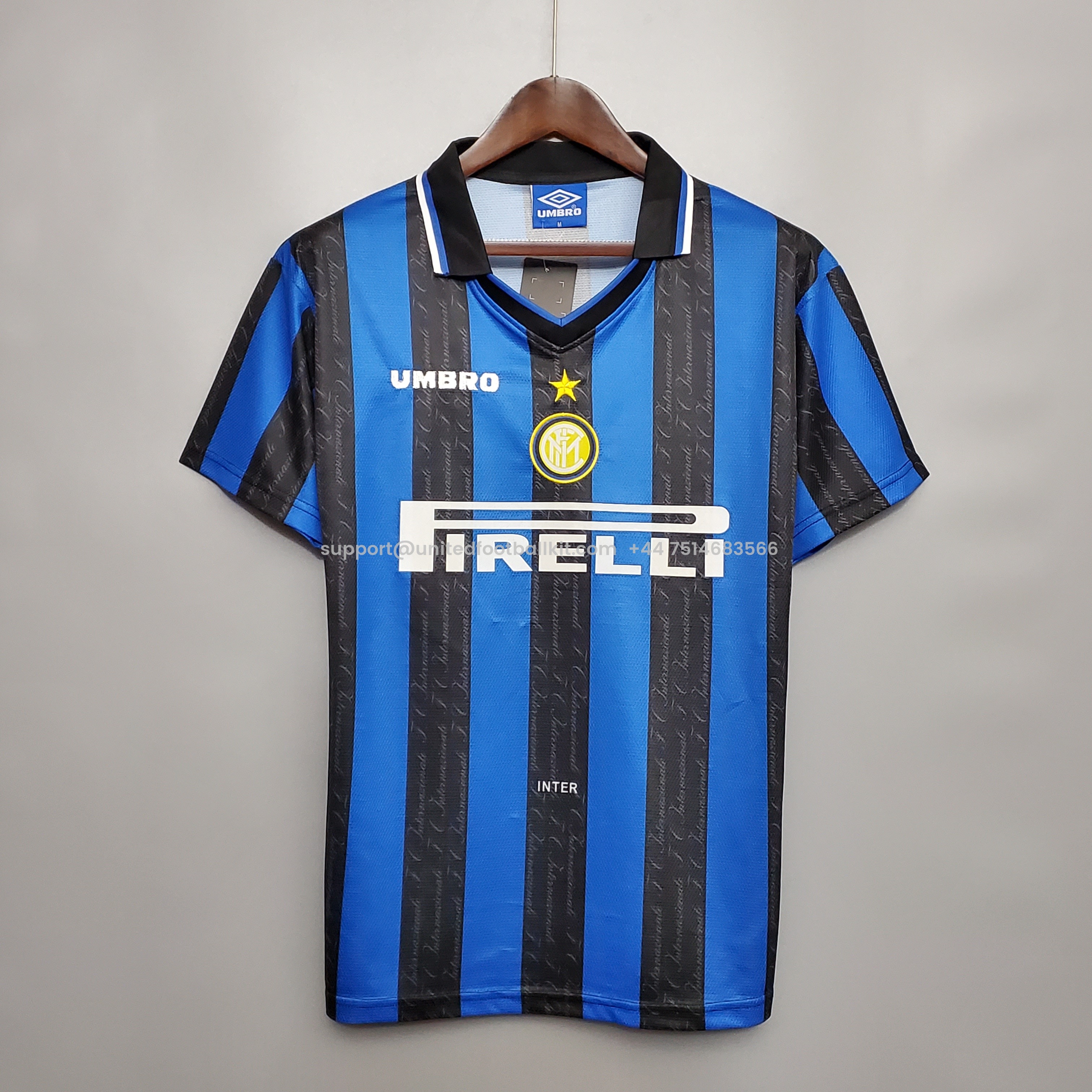 Unitedfootballkit.com | Retro Inter Milan 97-98 Home Stadium Jersey -Customize Name, Number and Patch | Worldwide Shipping