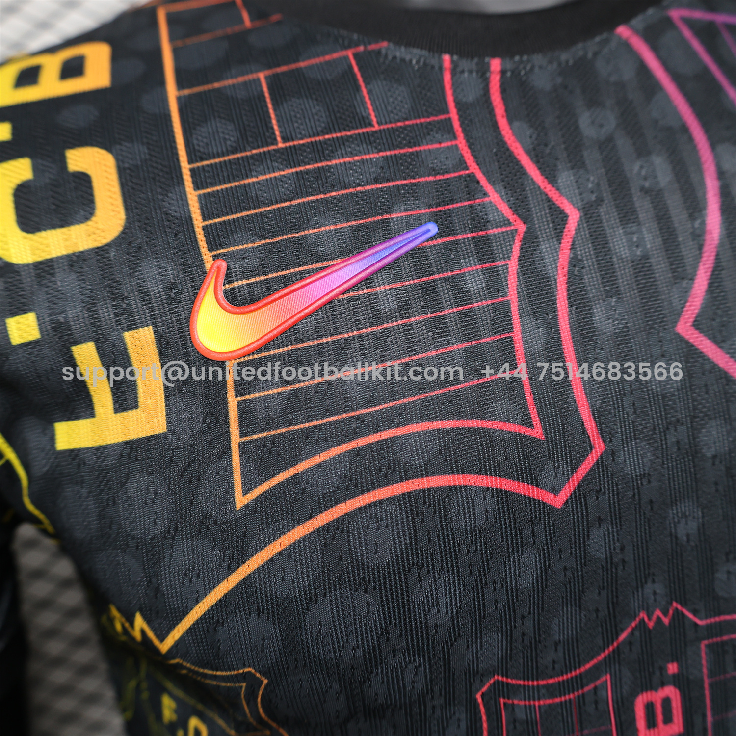 Unitedfootballkit.com | Barcelona 24-25 Black Fluorescent ICON Special Edition Jersey - Player Version -Customize Name, Number and Patch | Worldwide Shipping