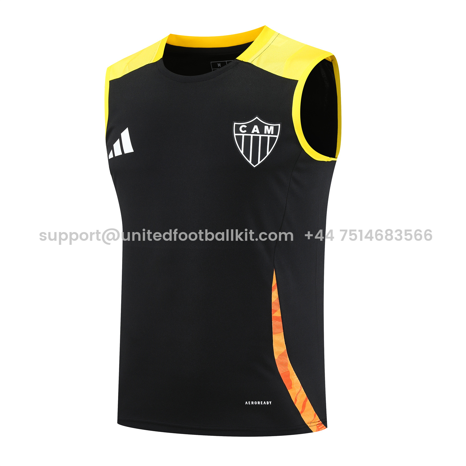 Unitedfootballkit.com | Atletico Mineiro 25-26 Vest Training Set - Black Vest With Black Shorts -Customize Name, Number and Patch | Worldwide Shipping