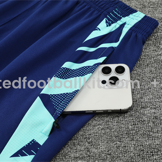 Unitedfootballkit.com | Manchester United 24-25 Long Sleeve Training Set - Lake Blue -Customize Name, Number and Patch | Worldwide Shipping