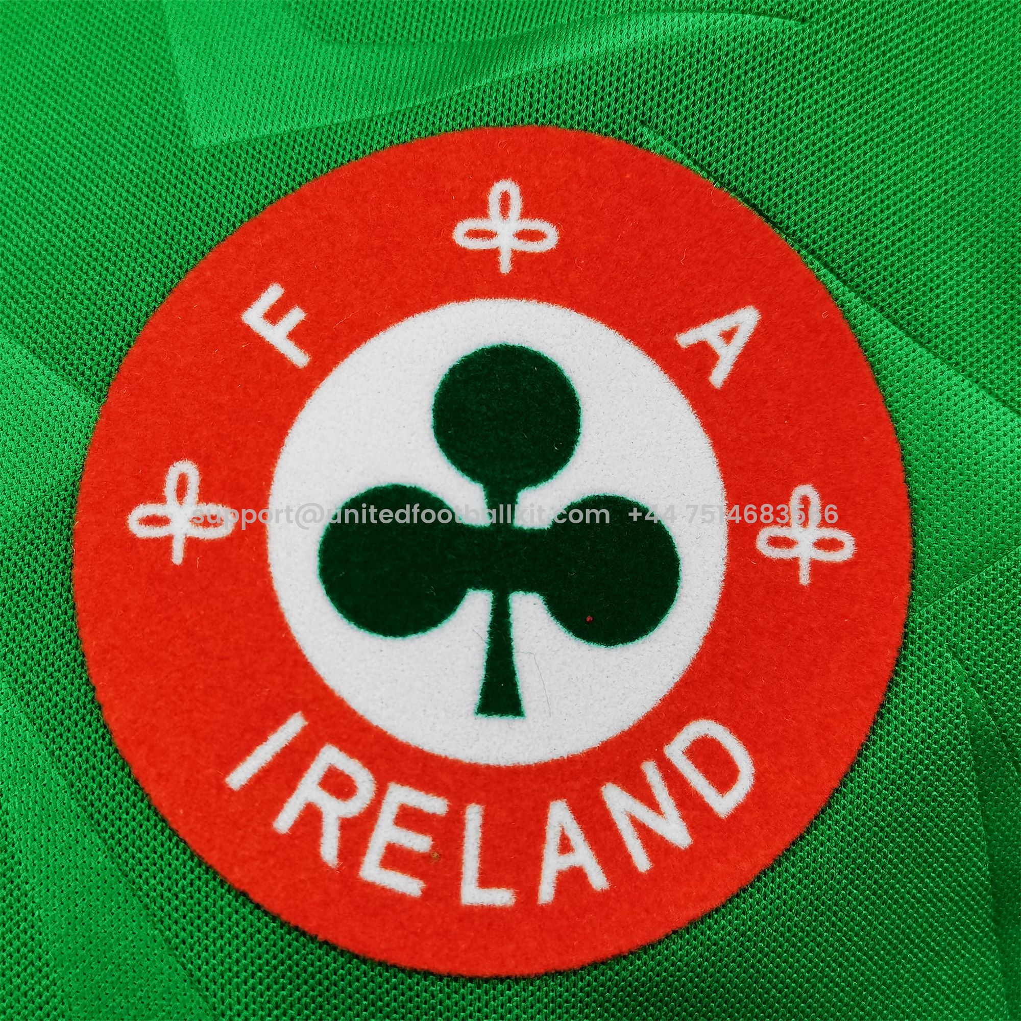 Unitedfootballkit.com | Retro Ireland 1990 Home Stadium Jersey -Customize Name, Number and Patch | Worldwide Shipping