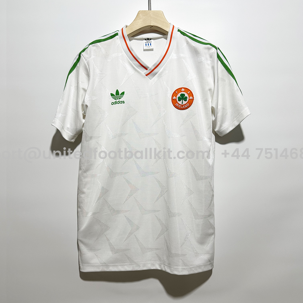 Unitedfootballkit.com | Retro Ireland 1990 Away Unsponsored Jersey -Customize Name, Number and Patch | Worldwide Shipping