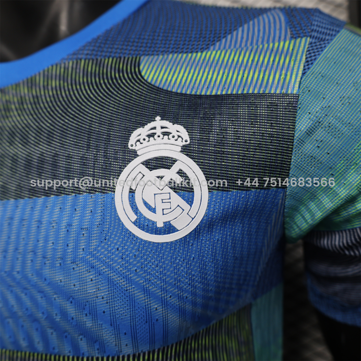 Unitedfootballkit.com | Real Madrid 25-26 Blue Pre-Match Traning Jersey - Player Version -Customize Name, Number and Patch | Worldwide Shipping