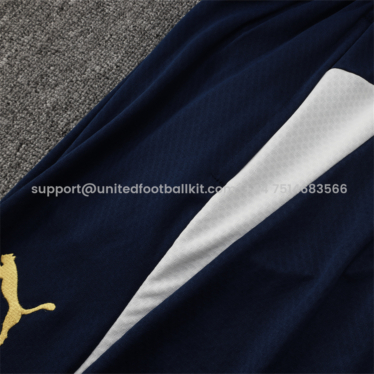 Unitedfootballkit.com | Portugal 25-26 Short-Sleeve Training Set - Off White Top and Deep Blue Shorts -Customize Name, Number and Patch | Worldwide Shipping