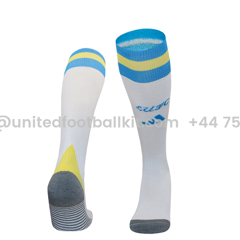 Unitedfootballkit.com | Leeds United 24-25 Home Socks - White -Customize Name, Number and Patch | Worldwide Shipping