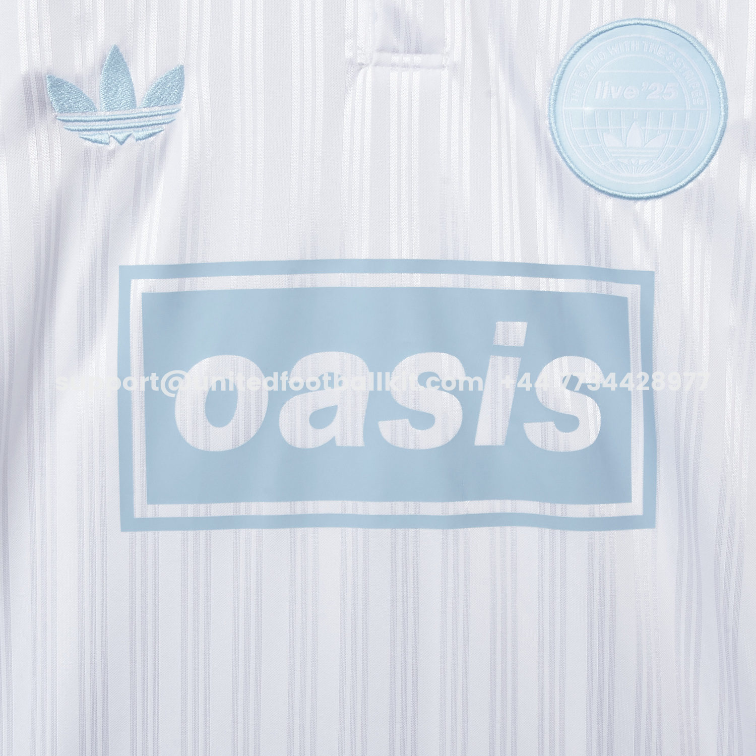 Unitedfootballkit.com | Bohemian 25-26 Oasis Originals Tour White And Sky Blue Jersey With Number 25 - Fans Version -Customize Name, Number and Patch | Worldwide Shipping