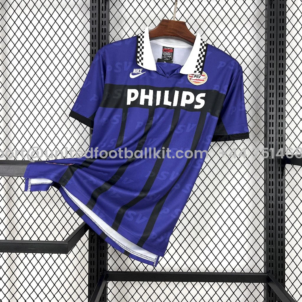 Unitedfootballkit.com | Retro PSV Eindhoven 1995-96 Away Jersey -Customize Name, Number and Patch | Worldwide Shipping