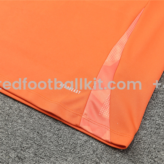 Unitedfootballkit.com | Manchester United 24-25 Long Sleeve Training Set - Orange -Customize Name, Number and Patch | Worldwide Shipping