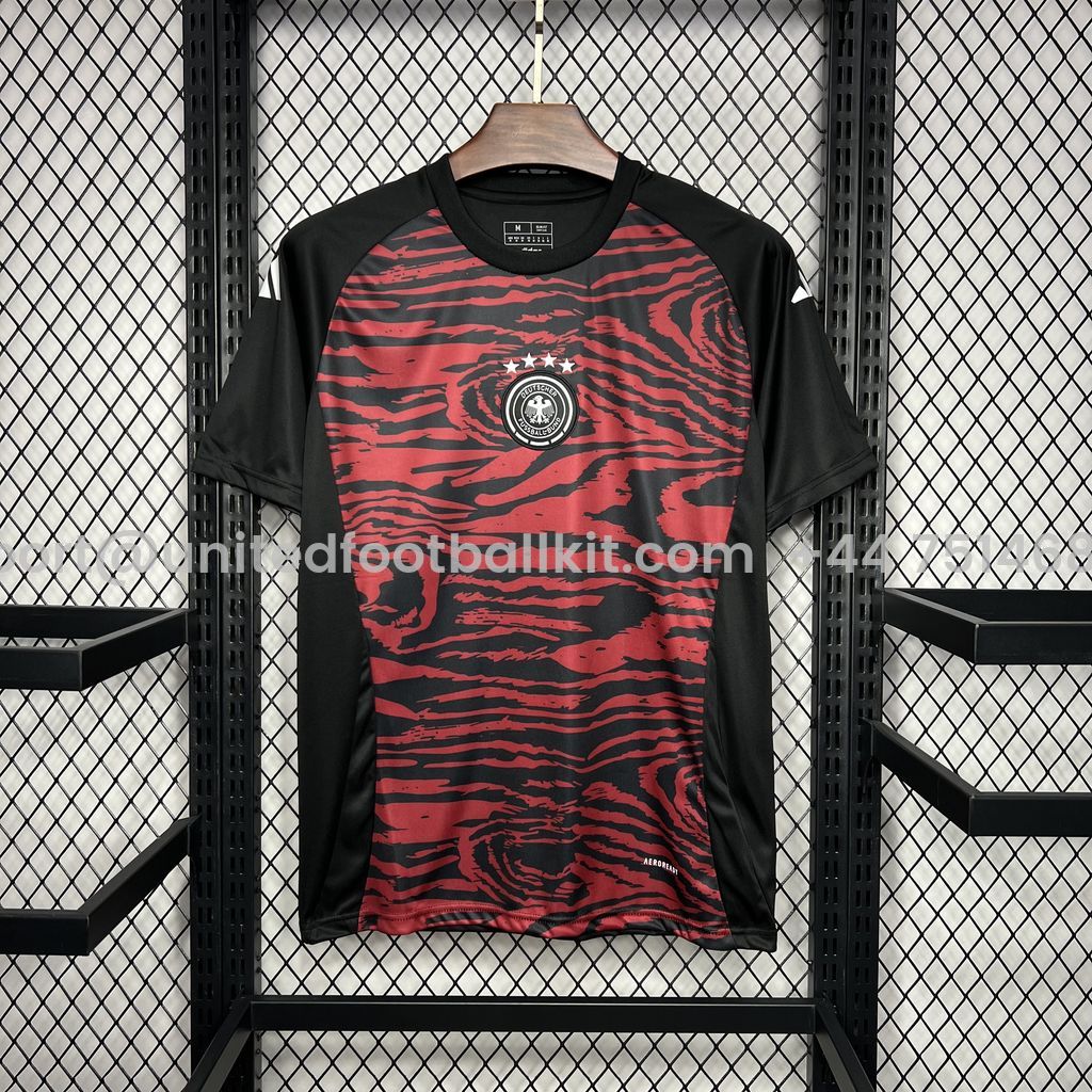 Unitedfootballkit.com | Germany 2024 Euro Red Pre-match Training Jersey - Fans Version -Customize Name, Number and Patch | Worldwide Shipping