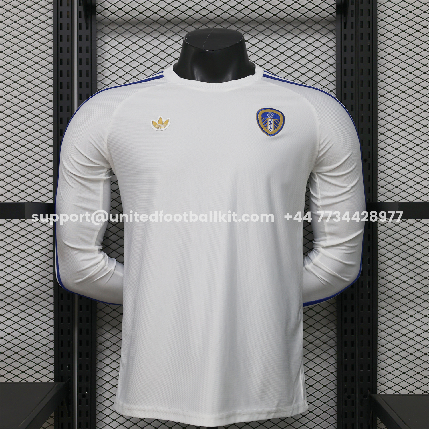 Unitedfootballkit.com | Leeds United 25-26 Icon Travel Special White Long Sleeves Jersey - Player Version -Customize Name, Number and Patch | Worldwide Shipping
