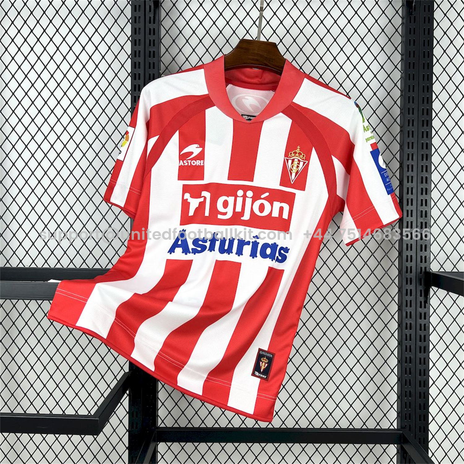Unitedfootballkit.com | Retro Sporting de Gijon 2008-09 Home Jersey -Customize Name, Number and Patch | Worldwide Shipping