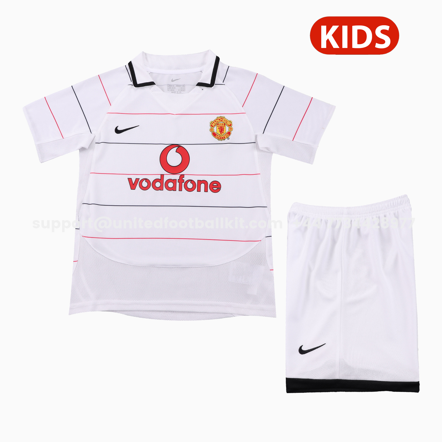 Unitedfootballkit.com | Retro Manchester United 2003-05 Away Kids Kit -Customize Name, Number and Patch | Worldwide Shipping