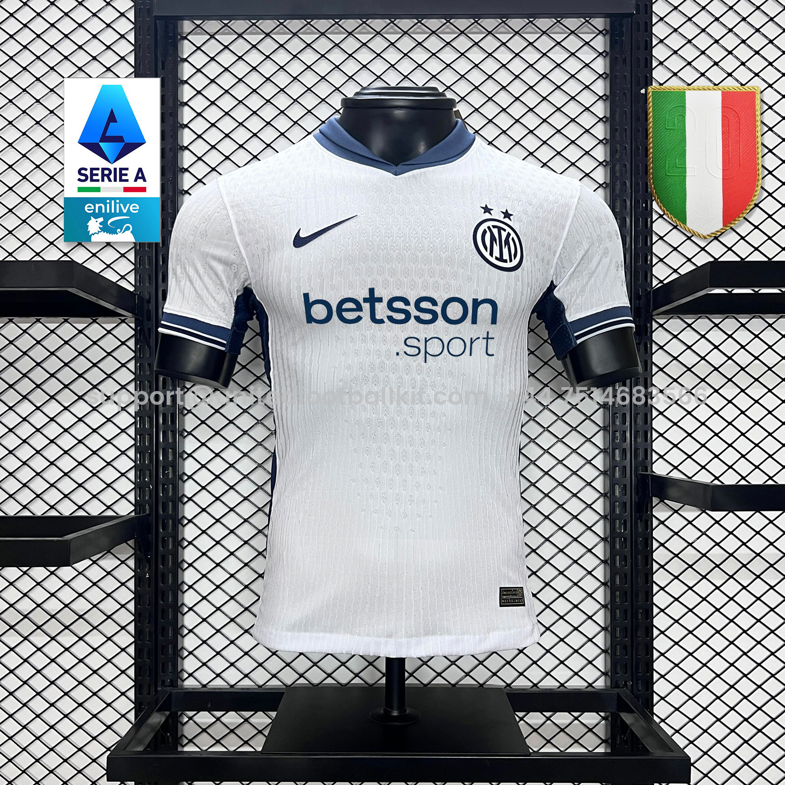 Unitedfootballkit.com | Inter Milan 24-25 Away Jersey With Chest Advertisement - Player Version -Customize Name, Number and Patch | Worldwide Shipping