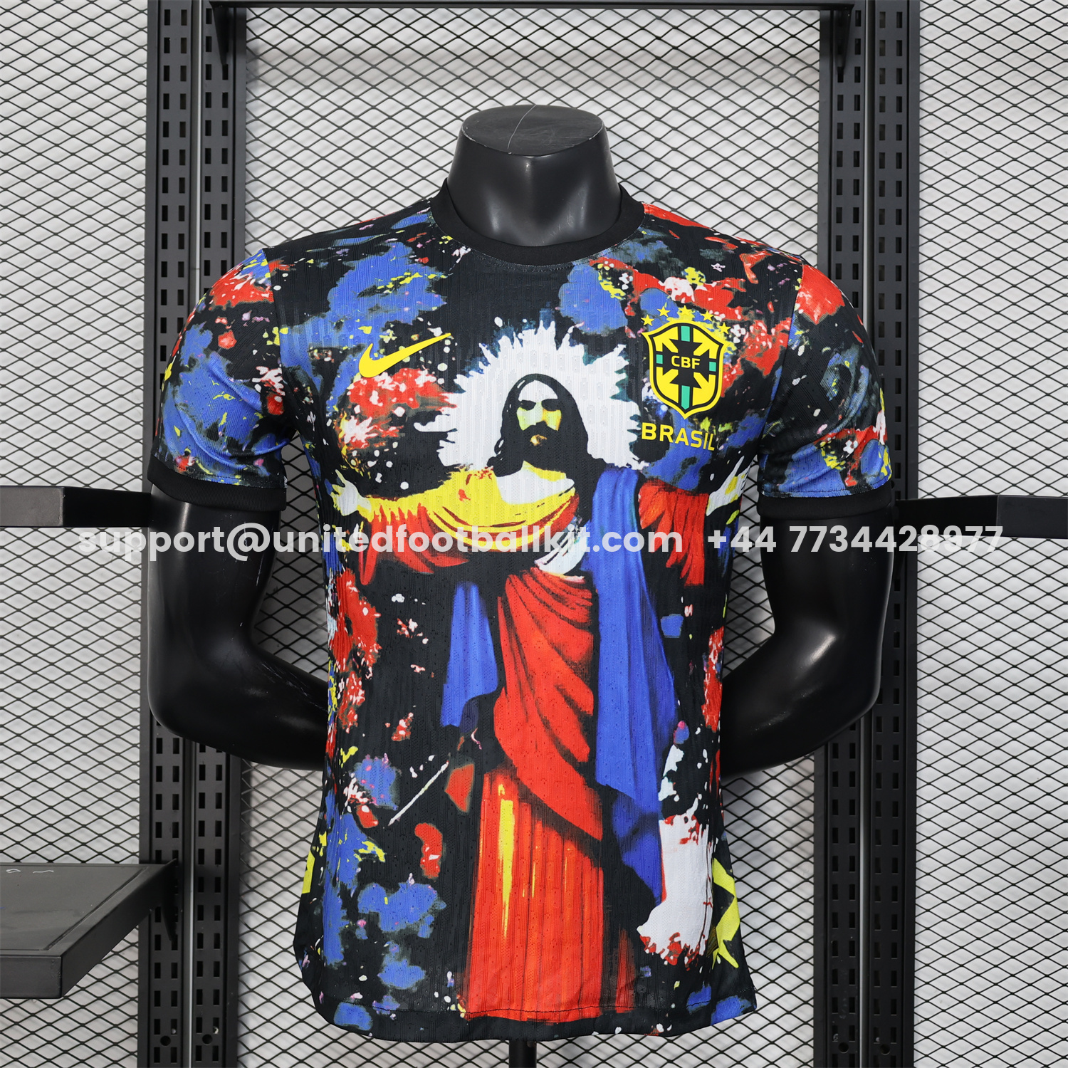 Unitedfootballkit.com | Brazil 25-26 Colorful Jesus Statue Special Colorful Graffiti Jersey - Player Version -Customize Name, Number and Patch | Worldwide Shipping