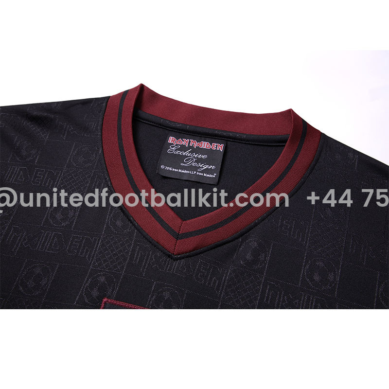 Unitedfootballkit.com | Retro Iron Maiden 2016 Black Jersey -Customize Name, Number and Patch | Worldwide Shipping