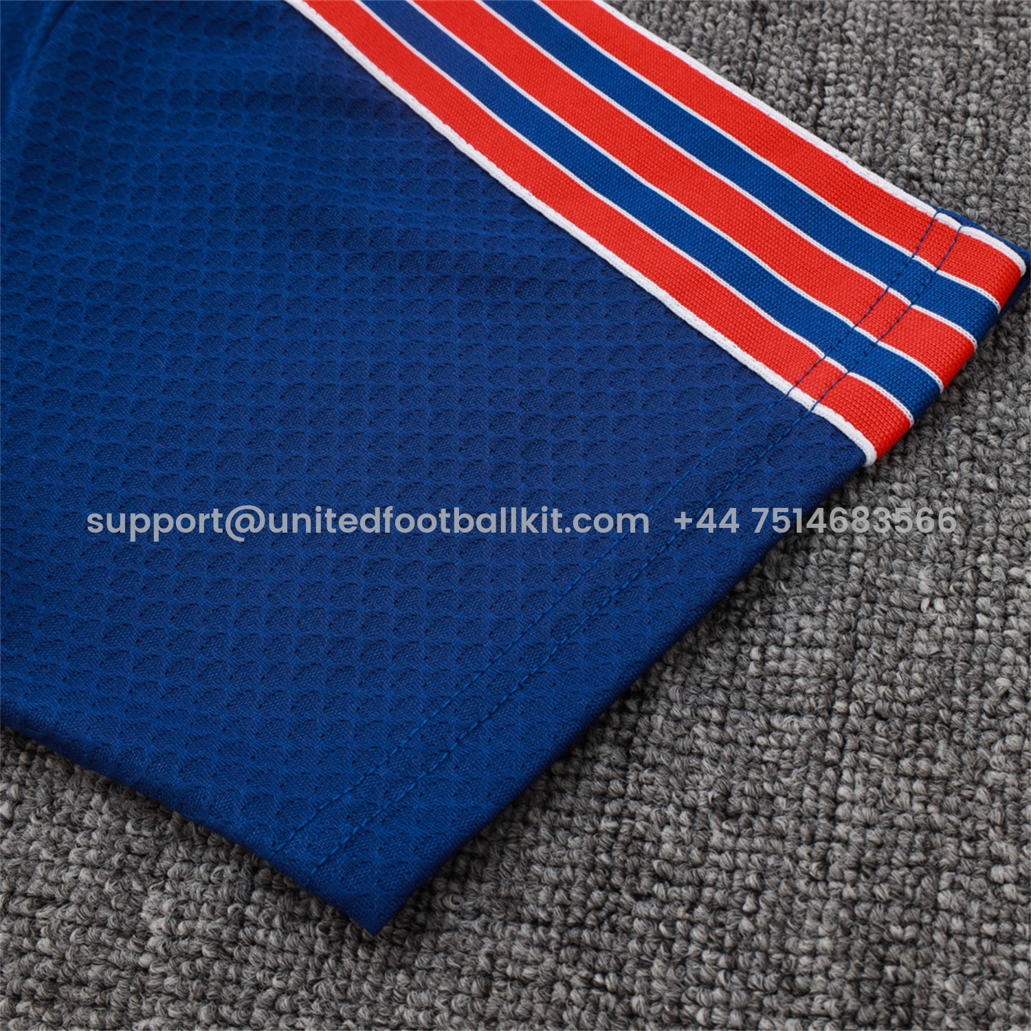 Unitedfootballkit.com | Arsenal 25-26 Throwback Trefoil Short-Sleeve Training Set - Royal Blue Top and Shorts -Customize Name, Number and Patch | Worldwide Shipping