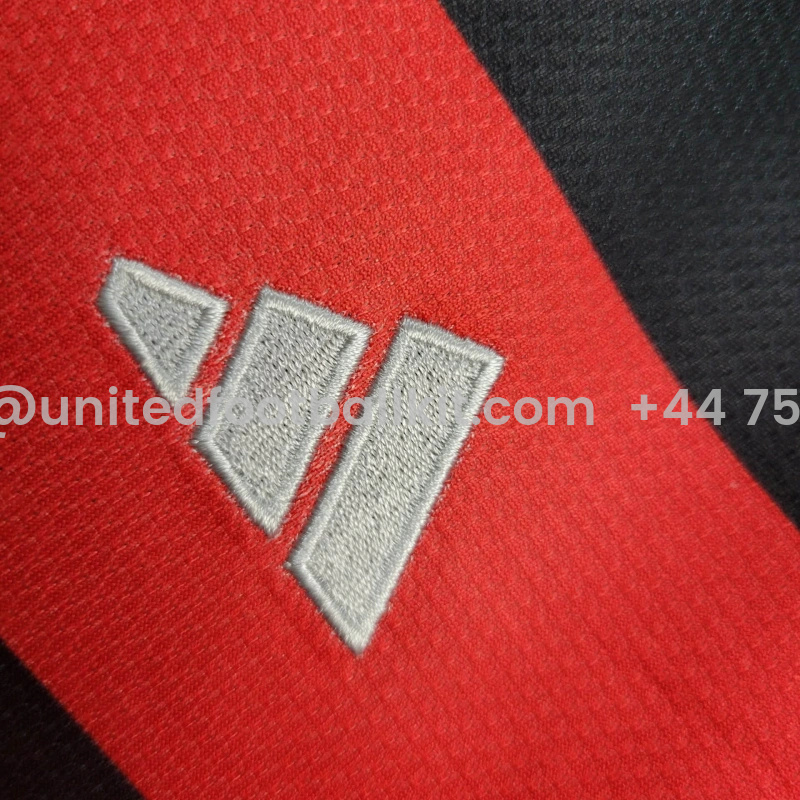 Unitedfootballkit.com | Flamengo 2024 Home Stadium Long Sleeve Kids Kit -Customize Name, Number and Patch | Worldwide Shipping