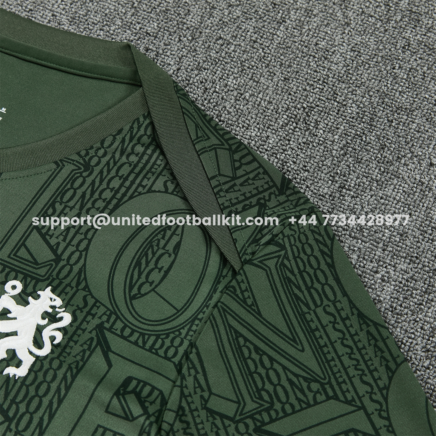 Unitedfootballkit.com | C.H.E.L.S.E.A 25-26 Short-Sleeve Training Set - Dark Green Top & Dark Green Pants -Customize Name, Number and Patch | Worldwide Shipping
