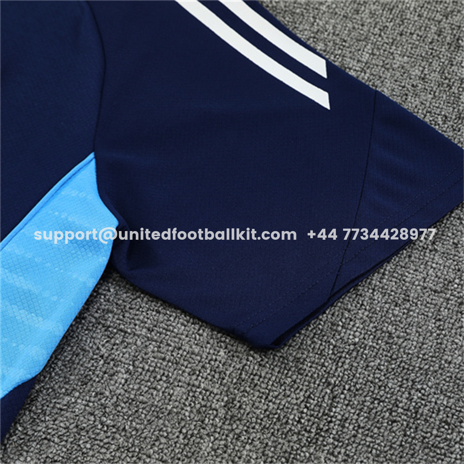 Unitedfootballkit.com | Real Madrid 25-26 Short-Sleeve Training Set - Royal Blue Top & Royal Blue Shorts -Customize Name, Number and Patch | Worldwide Shipping