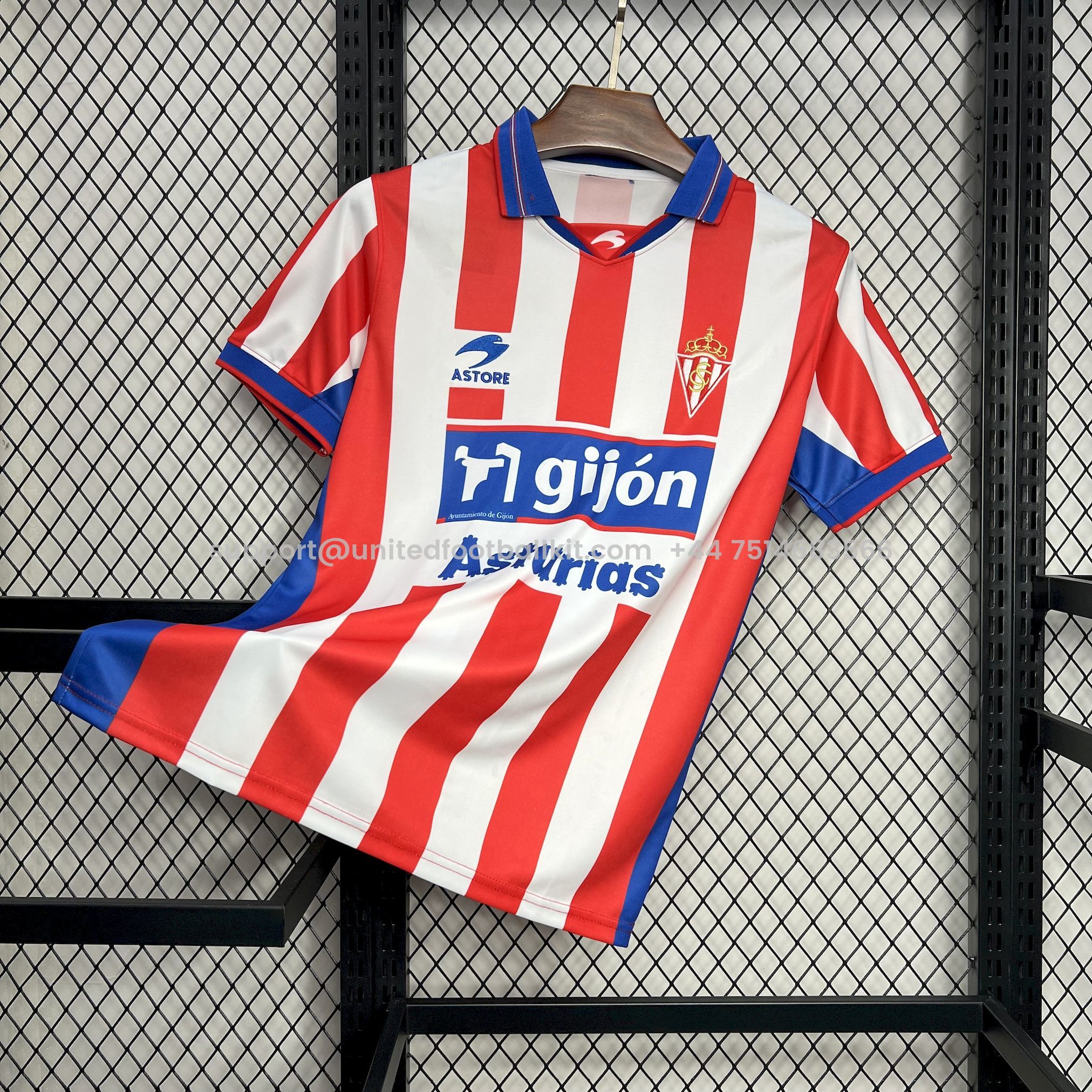 Unitedfootballkit.com | Retro Sporting de Gijon 2002-03 Home Jersey -Customize Name, Number and Patch | Worldwide Shipping